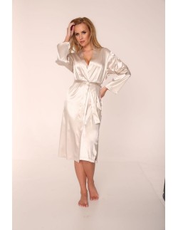 Classic bathrobe ladies' satin long, De Lafense 798