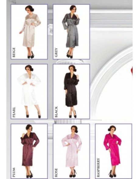 Classic bathrobe ladies' satin long, De Lafense...