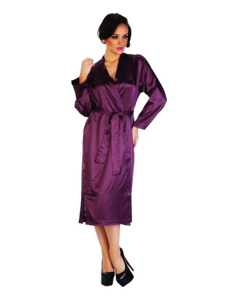 Classic bathrobe ladies' satin long, De Lafense 798