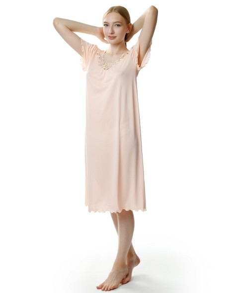 Koszula nocna damska z krótkim rękawem, Mewa 4112