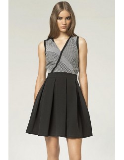 Dress women's pleated sleeveless flared bottom, Nife s42