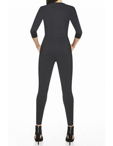 Czarny kombinezon damski długi Bas Bleu Violetta 