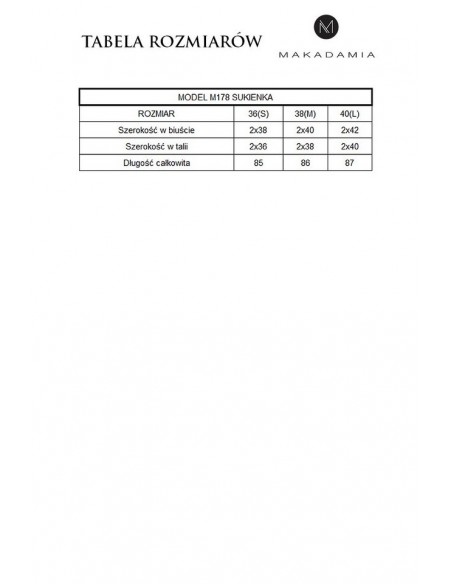Sukienka damska rozkloszowana bez rękawów, Makadamia m178