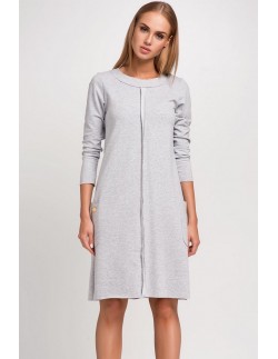 Dress women's with long sleeve, Makadamia m233