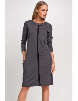 Dress women's with long sleeve, Makadamia m233 2