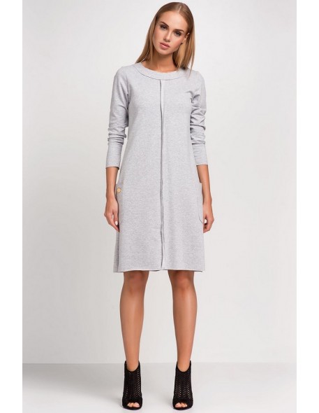 Sukienka damska z długim rękawem, Makadamia m233