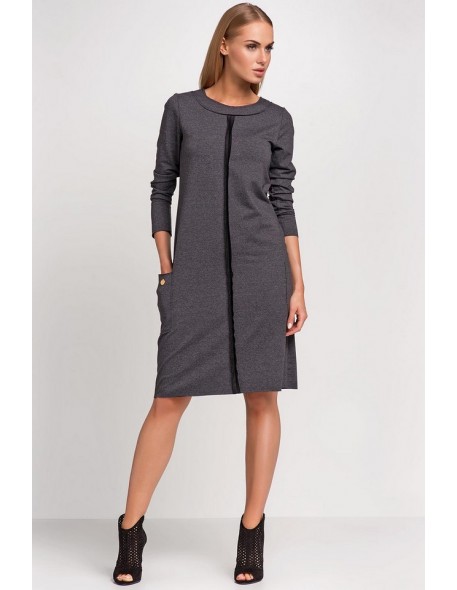 Sukienka damska z długim rękawem, Makadamia m233