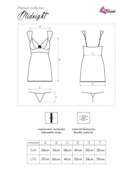 Midnight t-shirt night with thongs, Livia...