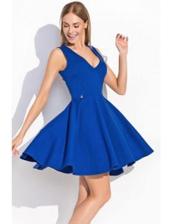 Sukienka damska bez rękawów rozkloszowana, Makadamia m295 2