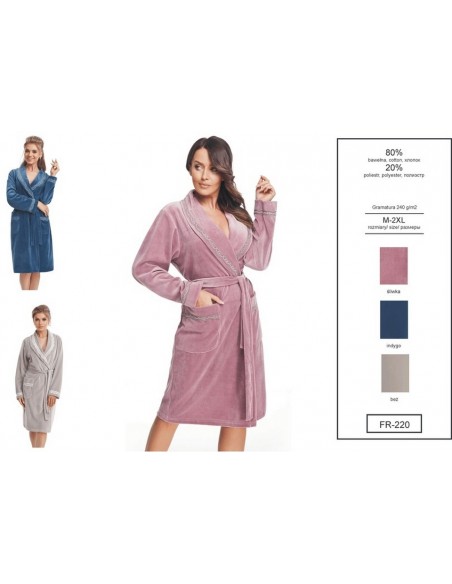 Bathrobe ladies' welurowy Dorota FR-220