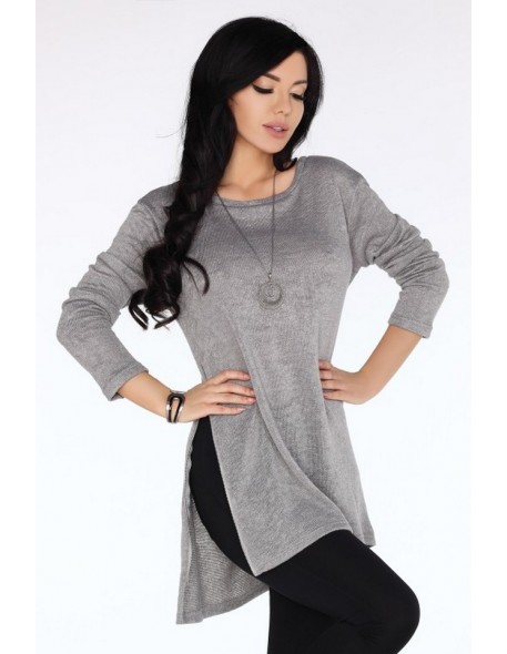 Bente tunic women's with long sleeve grey, Merribel 1721