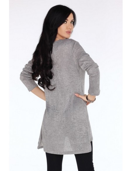 Bente tunic women's with long sleeve grey, Merribel 1721