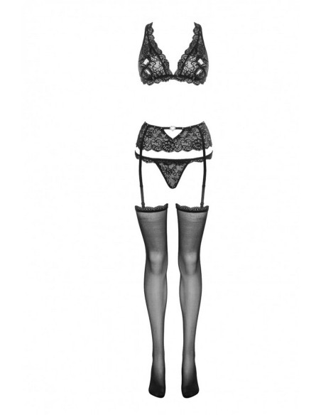 Esmenna set bra + pas + thongs + stockings black, Livia Corsetti lc 90416