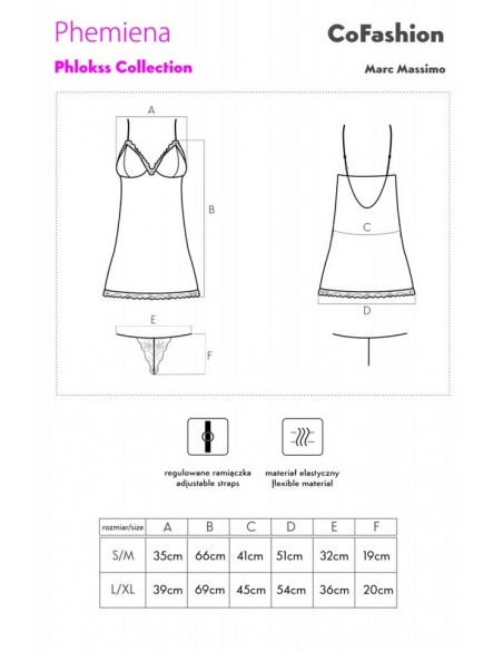 Satin t-shirt night Phemiena Cofashion CF 90433