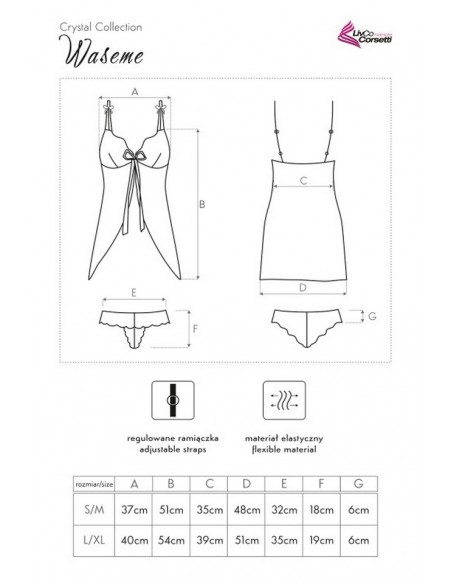 Waseme koszulka nocna z figami biała, Livia Corsetti lc 90190 