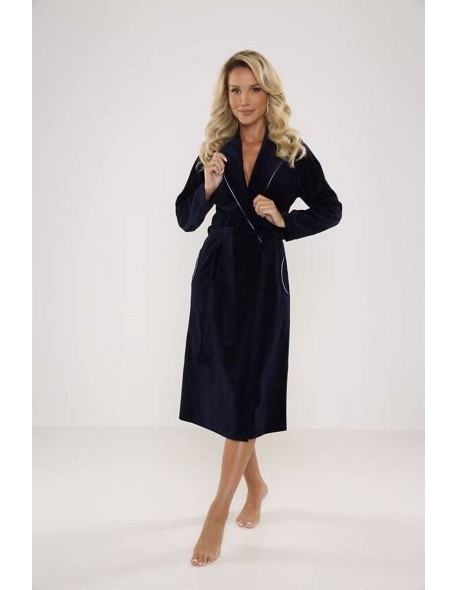 Lydie welur bathrobe ladies' with collar s-2xl,...