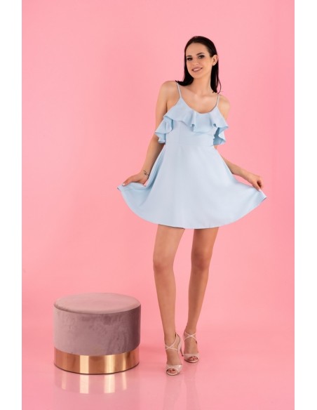 Cooreo dress women's mini na thin straps blue, Merribel d63