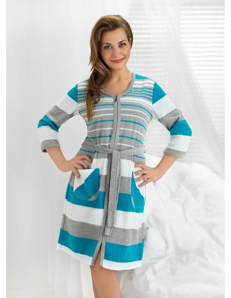 Bathrobe ladies' bawełniany na zipper Dorota FR-070