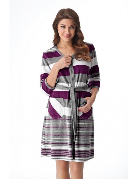 Bathrobe ladies' bawełniany na zipper Dorota FR-070