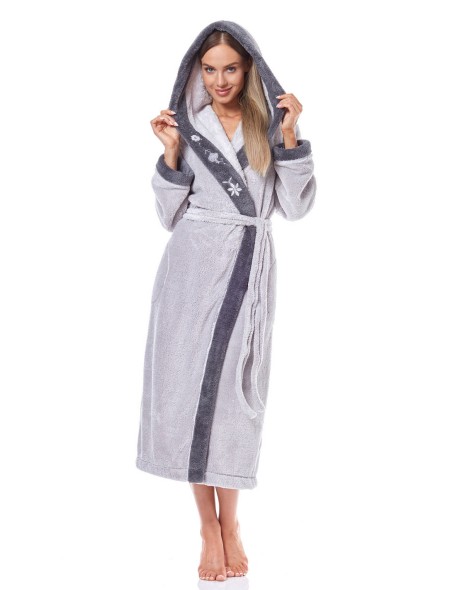 Bathrobe ladies' ciepły long with hood L&L HFT...