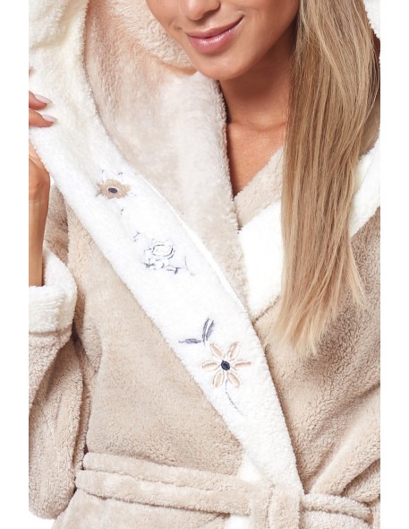 Bathrobe ladies' ciepły long with hood L&L HFT...