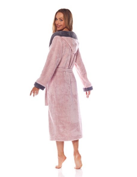 Bathrobe ladies' ciepły long with hood L&L HFT...