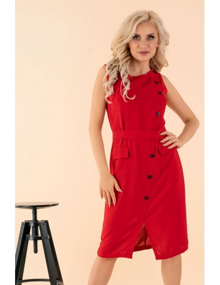 Eqalisa dress women's midi sleeveless red, Merribel d55