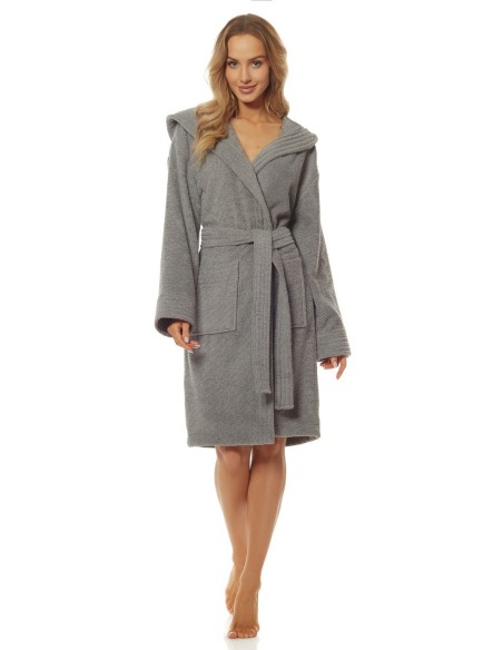 Bathrobe ladies' bawełniany short with hood L&L 2101