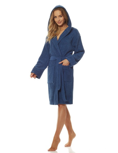 Bathrobe ladies' bawełniany short with hood L&L...