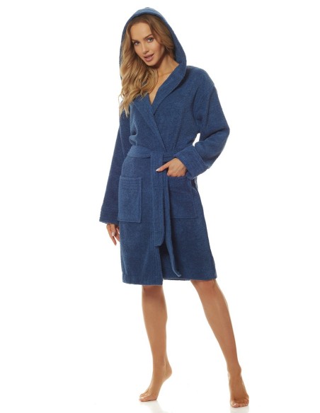 Bathrobe ladies' bawełniany short with hood L&L 2101