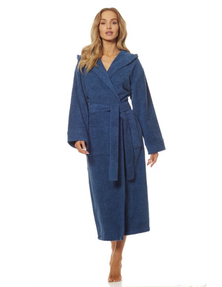Bathrobe ladies' bawełniany long with hood L&L 2102