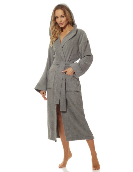 Bathrobe ladies' bawełniany long with hood L&L 2102