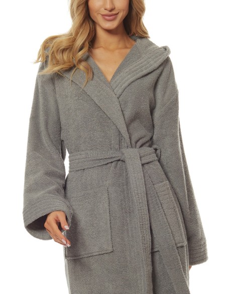 Bathrobe ladies' bawełniany long with hood L&L 2102