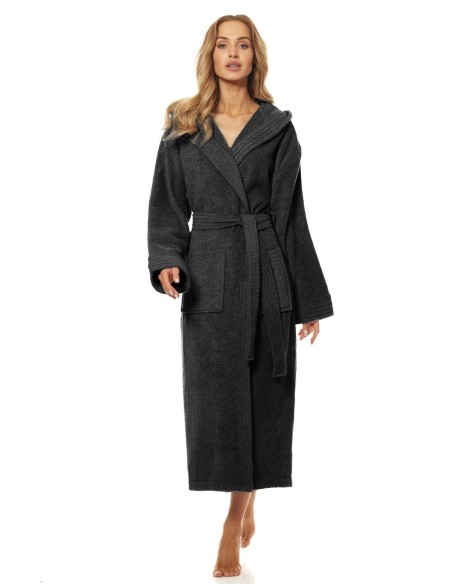 Bathrobe ladies' bawełniany long with hood L&L 2102