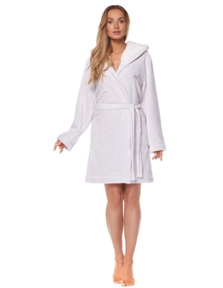 Bathrobe ladies' ciepły short with hood L&L Ole 2125