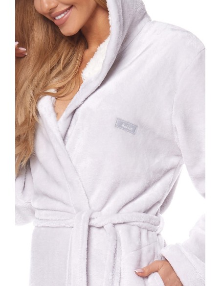 Bathrobe ladies' ciepły short with hood L&L Ole 2125