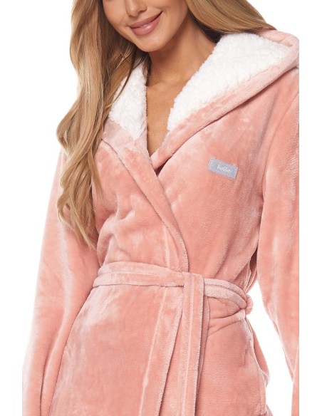 Bathrobe ladies' ciepły short with hood L&L Ole 2125
