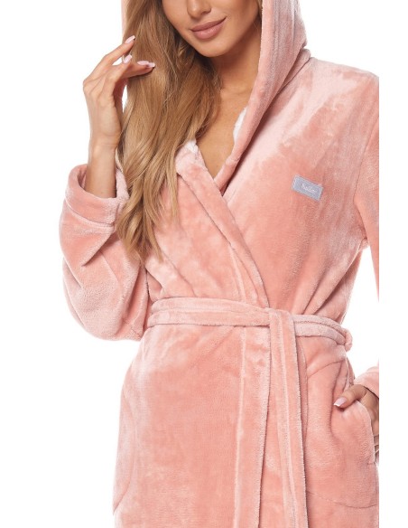 Bathrobe ladies' ciepły short with hood L&L Ole 2125