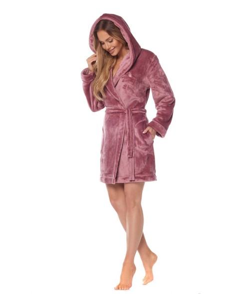 Bathrobe ladies' ciepły short with hood L&L...