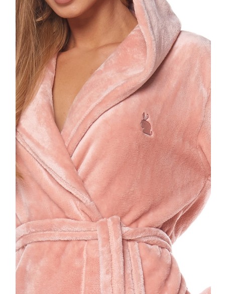 Bathrobe ladies' ciepły short with hood L&L Rabbit 2121