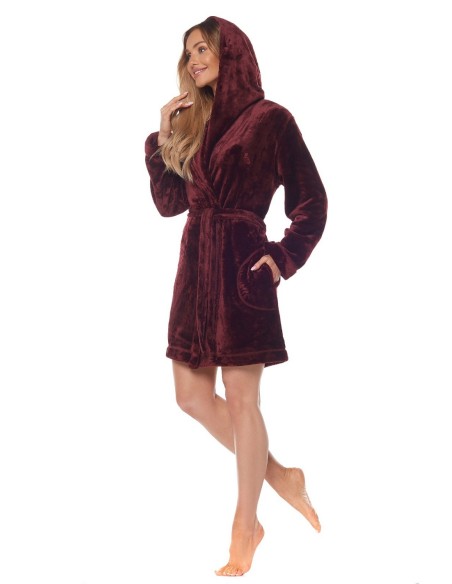 Bathrobe ladies' ciepły short with hood L&L Rabbit 2121
