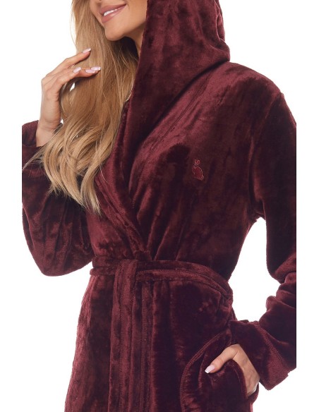 Bathrobe ladies' ciepły short with hood L&L Rabbit 2121