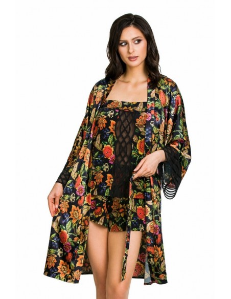 Bathrobe ladies' thin Mediolano Flower 20002