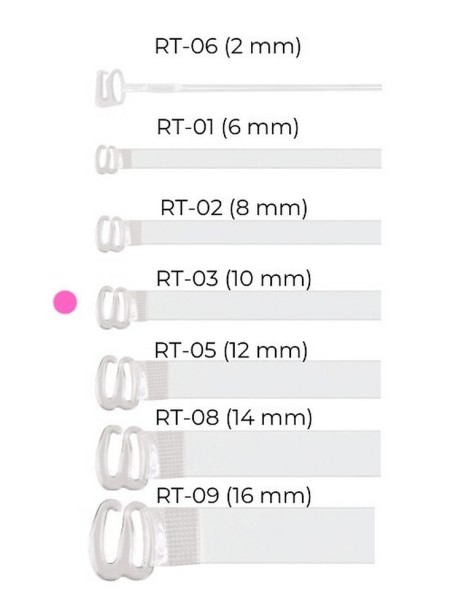 Ramiączka do biustonosza silikonowe transparentne 6mm, Julimex rt-01