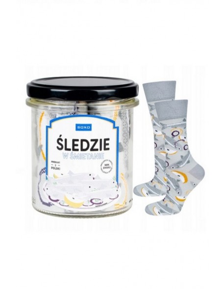 Skarpety w słoiku - śledź w śmietanie Soxo