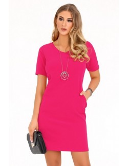 Minar dress women's with short sleeve fuchsia, Merribel...