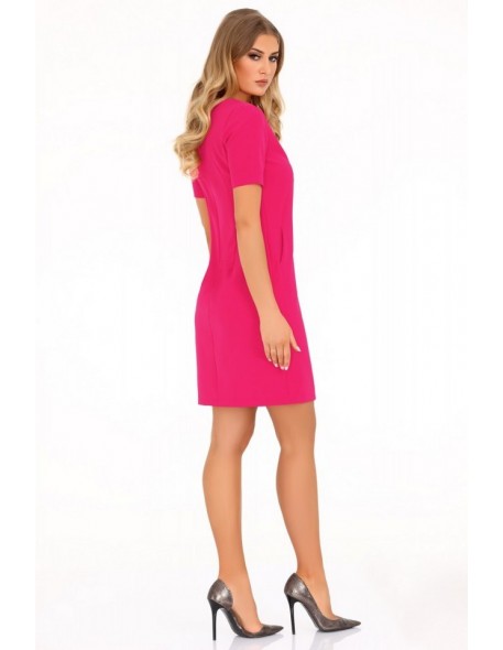 Minar dress women's with short sleeve fuchsia,...