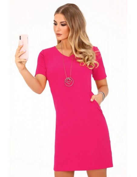 Minar dress women's with short sleeve fuchsia, Merribel 85476
