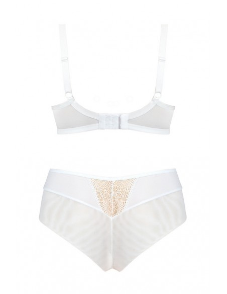 Biustonosz push up Mediolano Dots biały 19056 