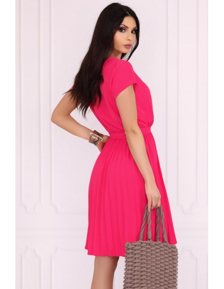 Medesia sukienka damska midi wiązana w pasie różowa, Merribel 85515